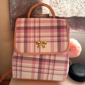 Pink Checkered Mini Backpack